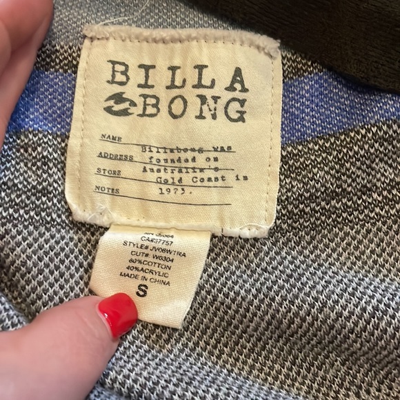 Billabong Aztec Boho Open Cardigan sz S - Picture 4 of 6